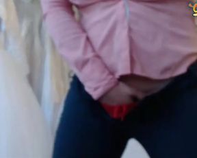 Hot Myrabelle plays with herself at a store