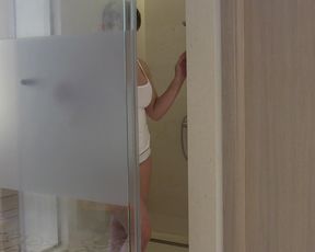 HannahBrooks Wet T Shirt Dildo Shower Fuck And Ride X in private premium video
