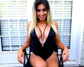 Kerri King Sneaky City Patio Masturbation Tease With Kerri King in private premium video