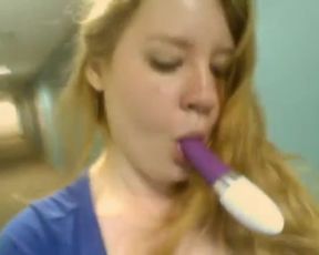 Girl cums in public college bathroom toilet stall