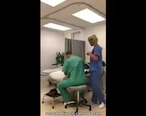Hot body nurse playing at work