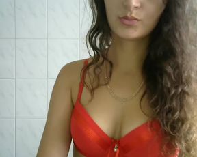 Masha92 red lingerie in private recording