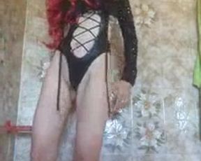 young girl peeing