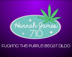 Hannahjames710 uses a purple dildo
