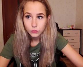 gorgeous blond beauty strips shows amazing body