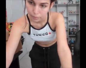 Very cute camgirl cum with her toys