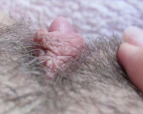 Extreme Close up on my Hairy Big Clit Pussy