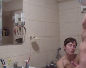 Special Examination of Young Russian Student at her Teacher´s Bathroom