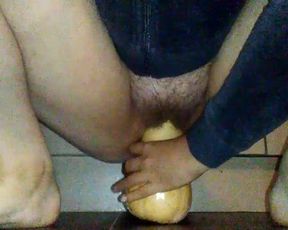 Fucking myself Hard with a Huge Veg/very Loud Moaning/must Watch