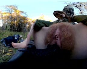 360vr Fucking myself with Bad Dragon Dildo under Yellow Aspens. freckledRED