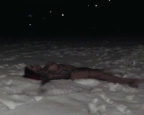 Snowstorm gets Pornstar Naked & Hard outside