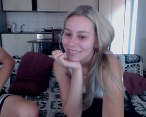 sexy blond receives cum facial