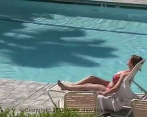 Hot mature Allison sunbathing