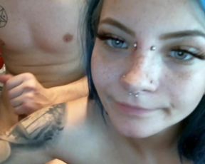 Qtkushqt blue haired lady gets dick