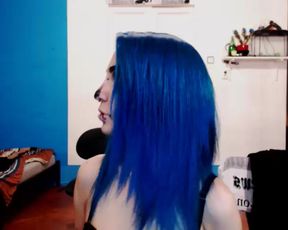 darkblue_trip, 2 girls, dancing, blue hair, punk, tats