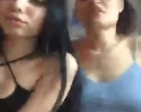 two hotties on tight shorts on periscope showing tits